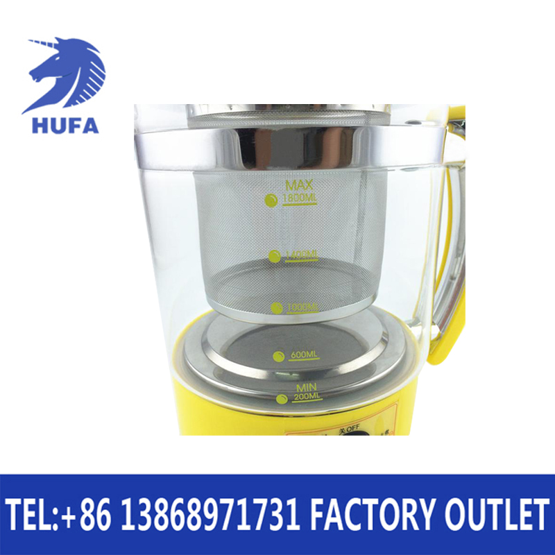 Glass health pot, decoction pot, integrated health pot, electric kettle, streamlined appearance, wide handle, comfortable to the touch, wearing filter, multi-functional in one pot, adjustable in size and power, glass pot body details Picture