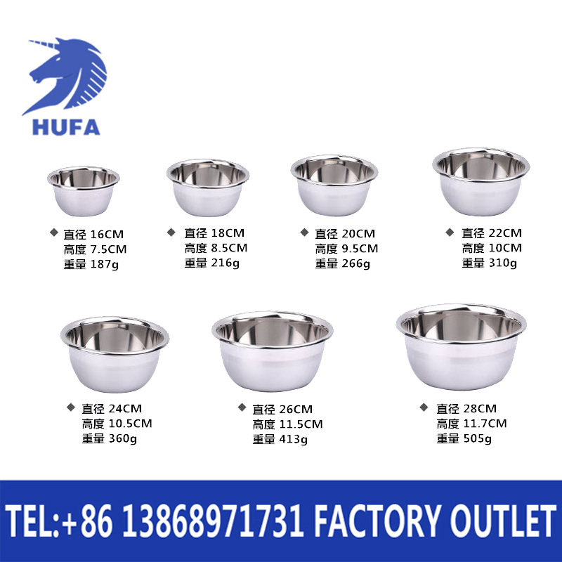 Thick and durable soup bowl, egg-beating bowl, salad bowl, extra-thick non-magnetic stainless steel seasoning jar Specification image