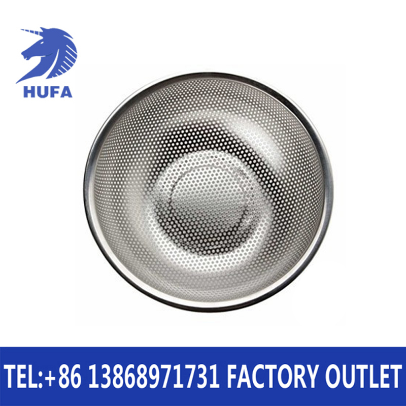 Stainless steel single-ring close-hole fruit basket, rice-washing sieve, fruit basket, vegetable draining two-piece set, multi-purpose basin Specification image