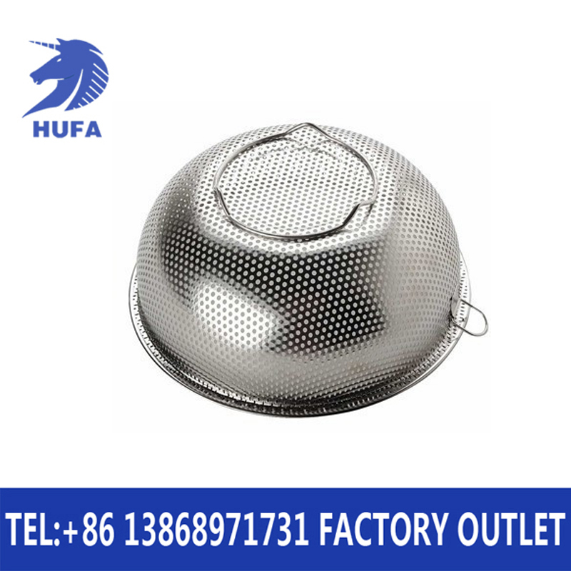 Stainless steel single-ring close-hole fruit basket, rice-washing sieve, fruit basket, vegetable draining two-piece set, multi-purpose basin details Picture