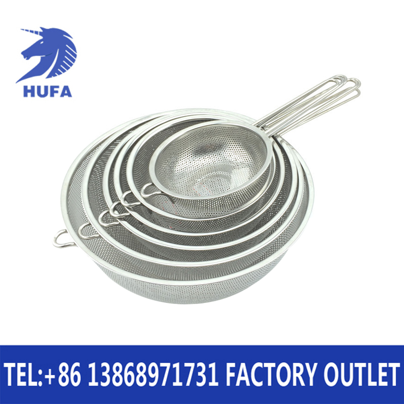 Stainless steel single-handle multi-purpose perforated basket, Korean-style perforated vegetable washing basket, rice washing basket, single-handle draining basket Specification image