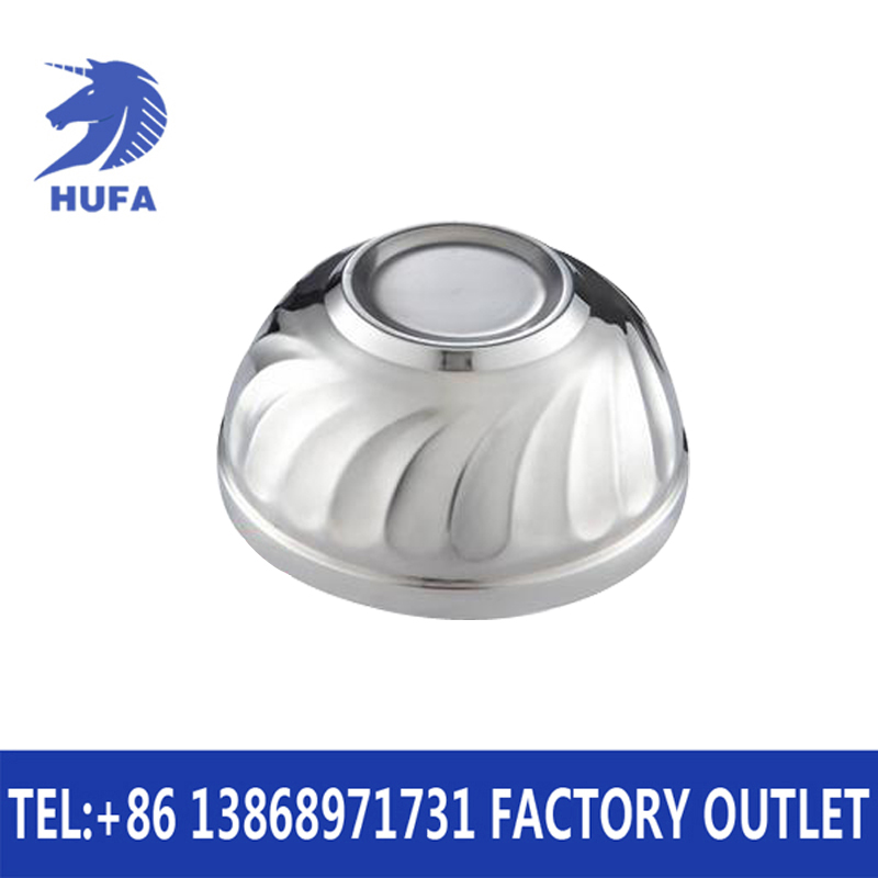 Stainless steel double-layer heat-insulating bowl, anti-scald and anti-drop bowl, lily bowl, bright bowl, cafeteria bowl, lily bowl details Picture