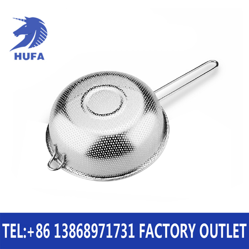 Stainless steel single-handle multi-purpose perforated basket, Korean-style perforated vegetable washing basket, rice washing basket, single-handle draining basket details Picture