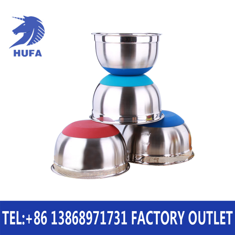 Silicone bottom stainless steel scale color salad bowl Application Scenario