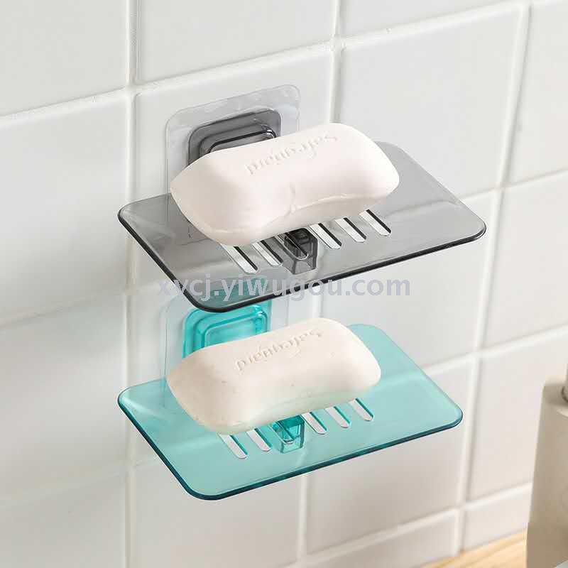 Non-punching wall-mounted crystal soap box, bathroom suction wall soap rack, draining soap box, bathroom soap box