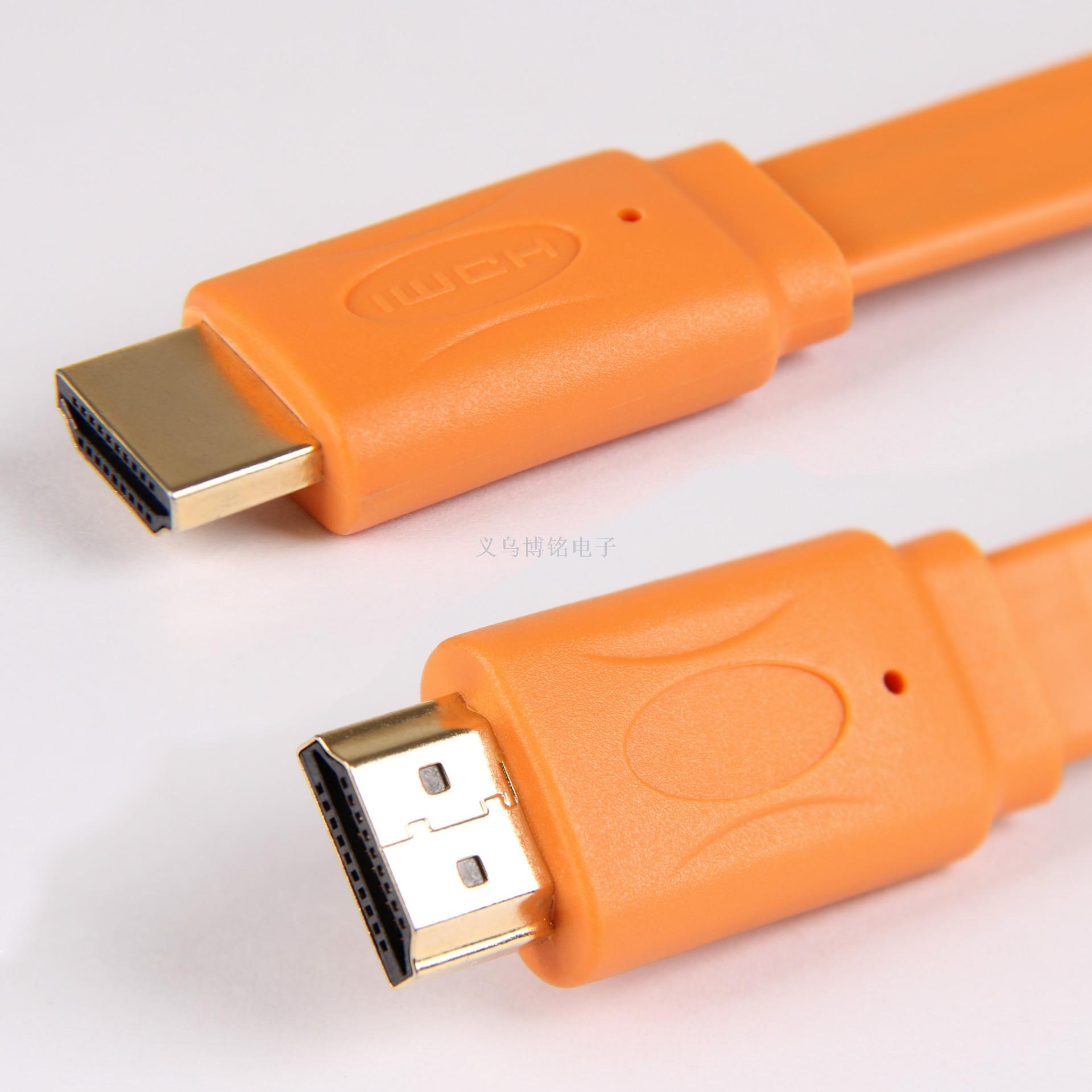 扁线光面 扁HDMI HDMI线 机顶盒线高清线14+1铜包钢镀金 足米 5M