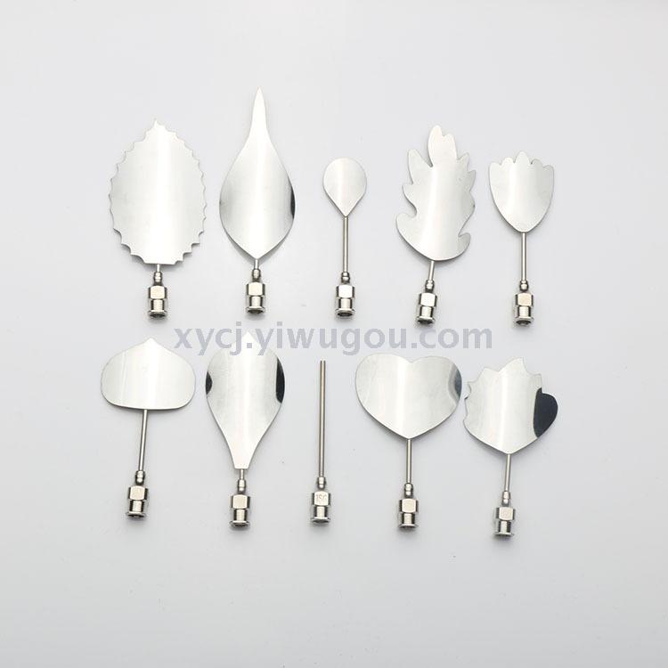 3D jelly flower mold, pudding piping, cake piping tools, 10-piece set, stainless steel engraved mold Specification image
