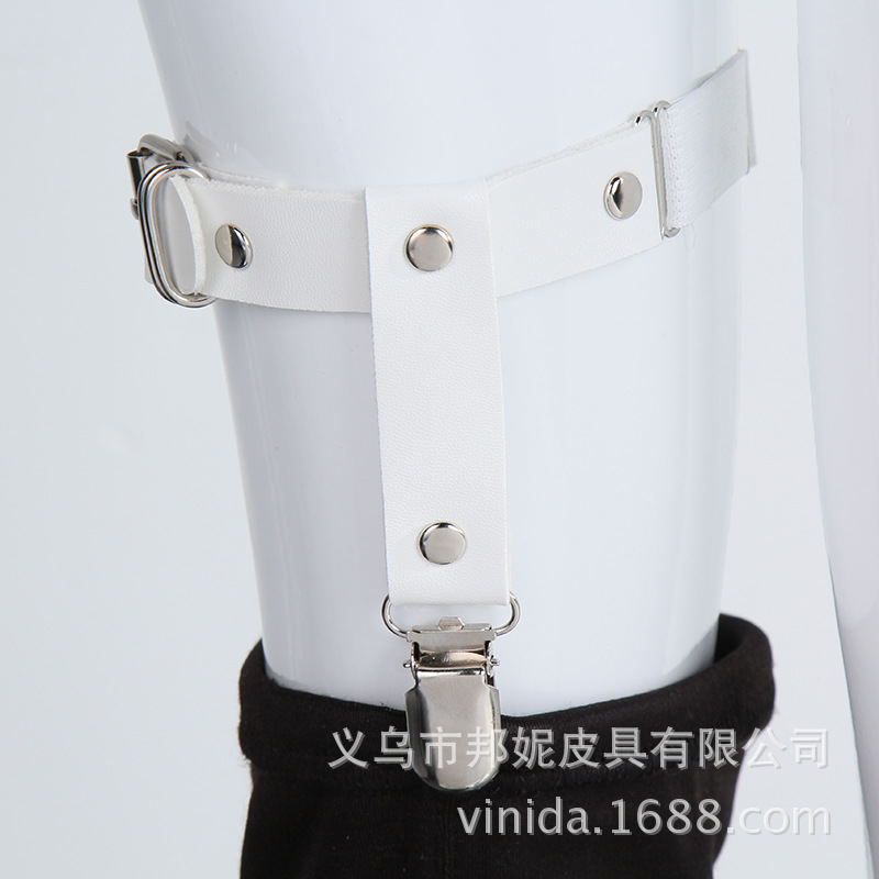 Factory direct sales of European and American Harajuku leather punk street dance thigh leg rings, shaping hosiery straps, foot rings and pendants wholesale Application Scenario