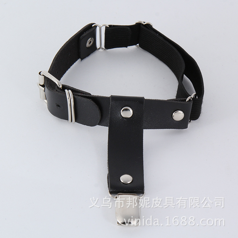 Factory direct sales of European and American Harajuku leather punk street dance thigh leg rings, shaping hosiery straps, foot rings and pendants wholesale Specification image