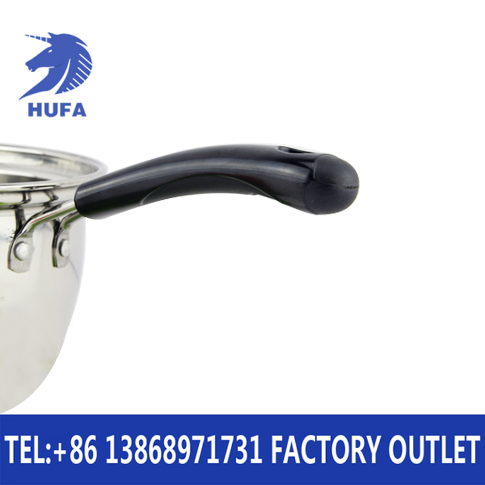 Stainless steel Korean-style single-handle milk pot, thickened double-bottom milk pot, single-handle soup pot, small pot details Picture