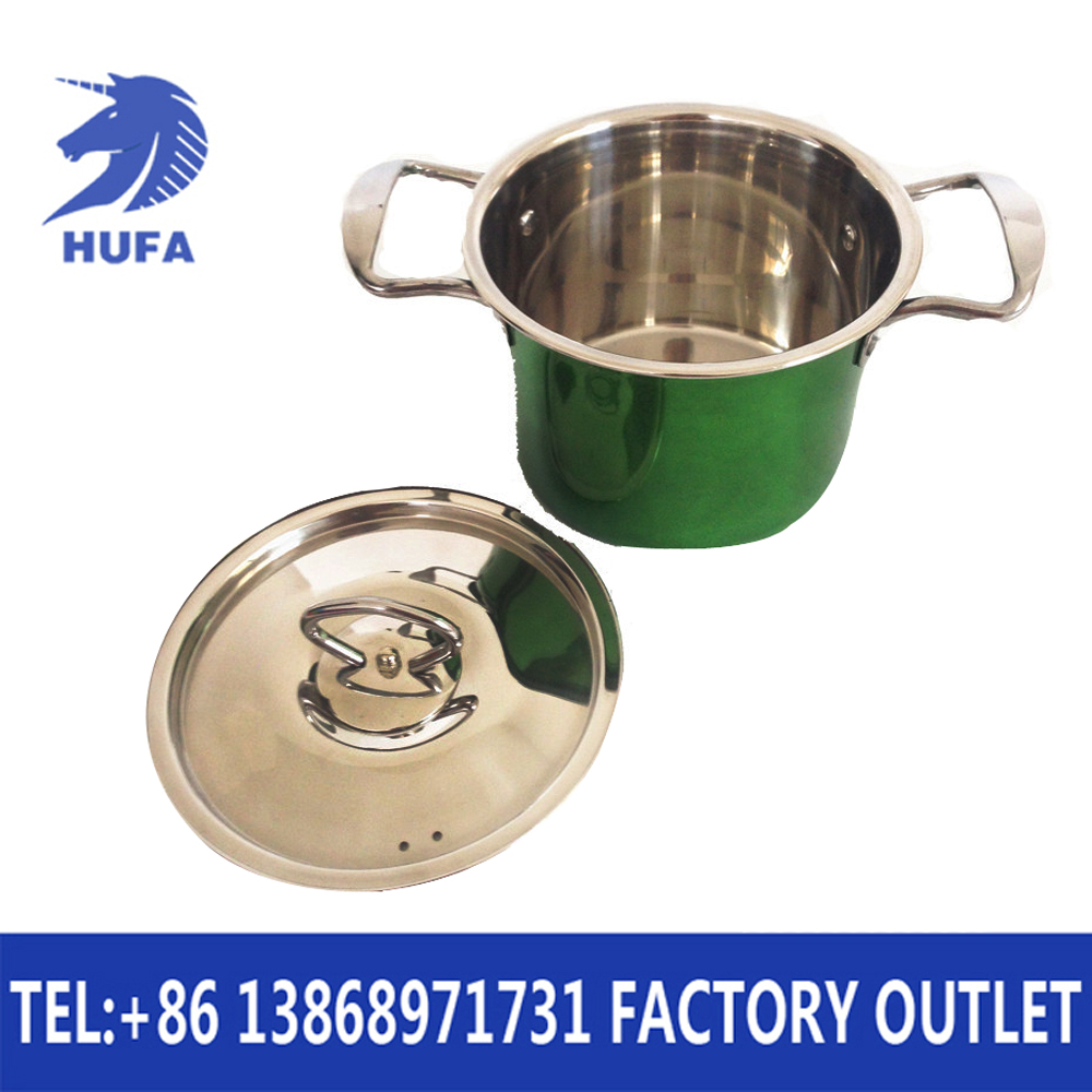 Stainless steel cookware set, color stainless steel pot set, three-piece set, all-steel stainless steel pot Specification image