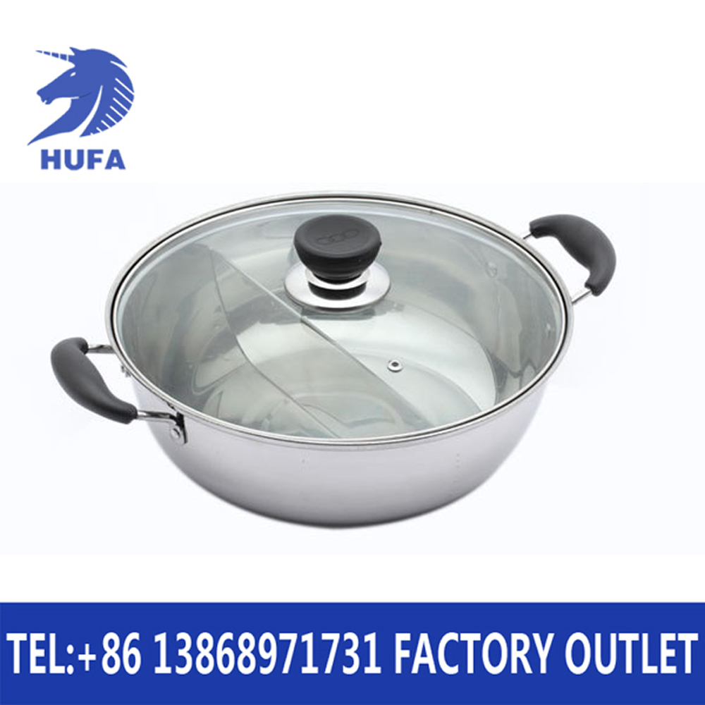 Stainless steel non-magnetic hot pot, double-base soup pot, induction cooker pot, kitchen cookware