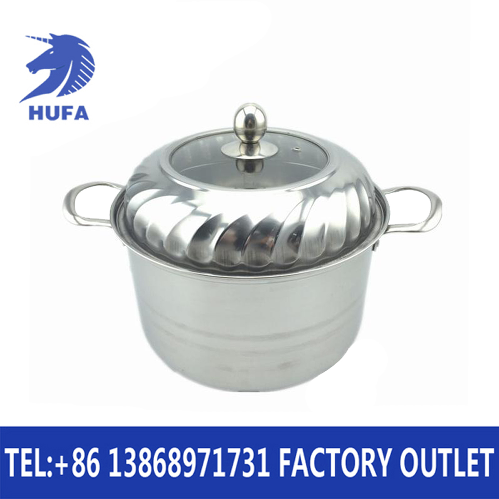 Stainless steel fancy double-bottom high pot