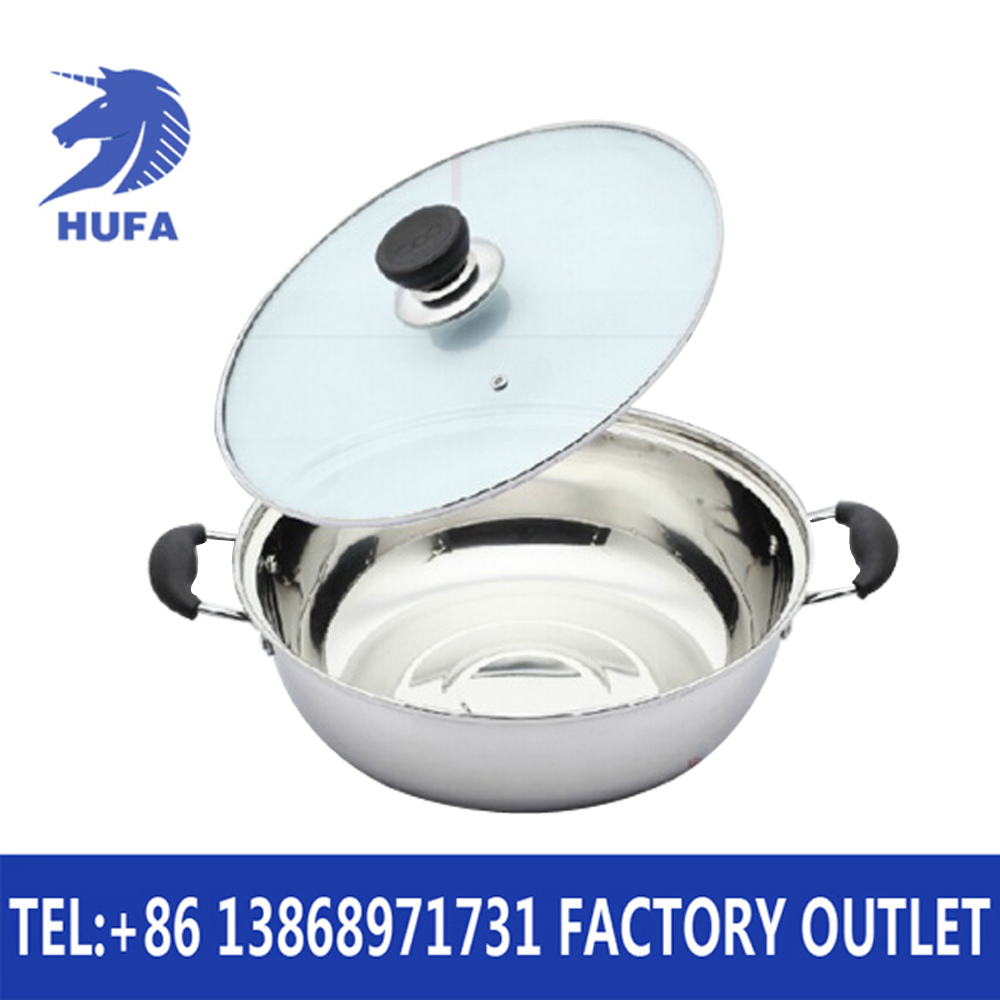 Stainless steel non-magnetic hot pot, double-base soup pot, induction cooker pot, kitchen cookware details Picture