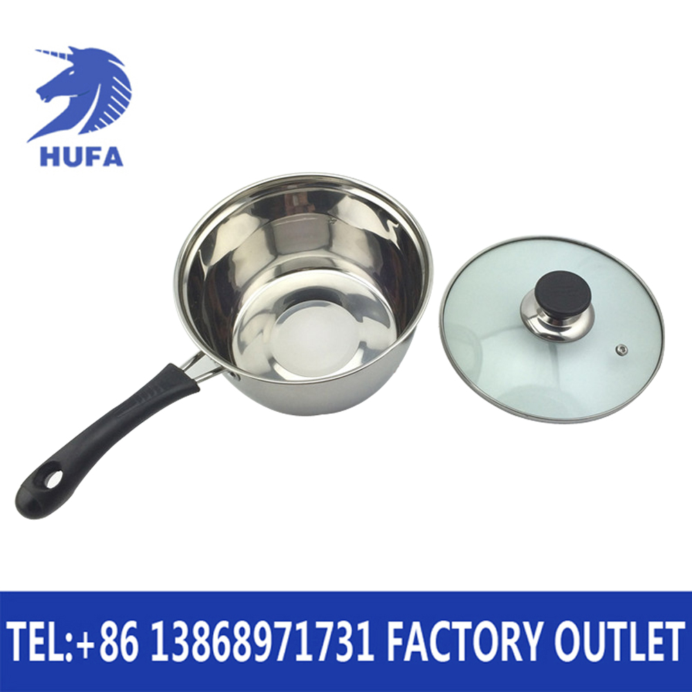Stainless steel Korean-style single-handle milk pot, thickened double-bottom milk pot, single-handle soup pot, small pot Specification image