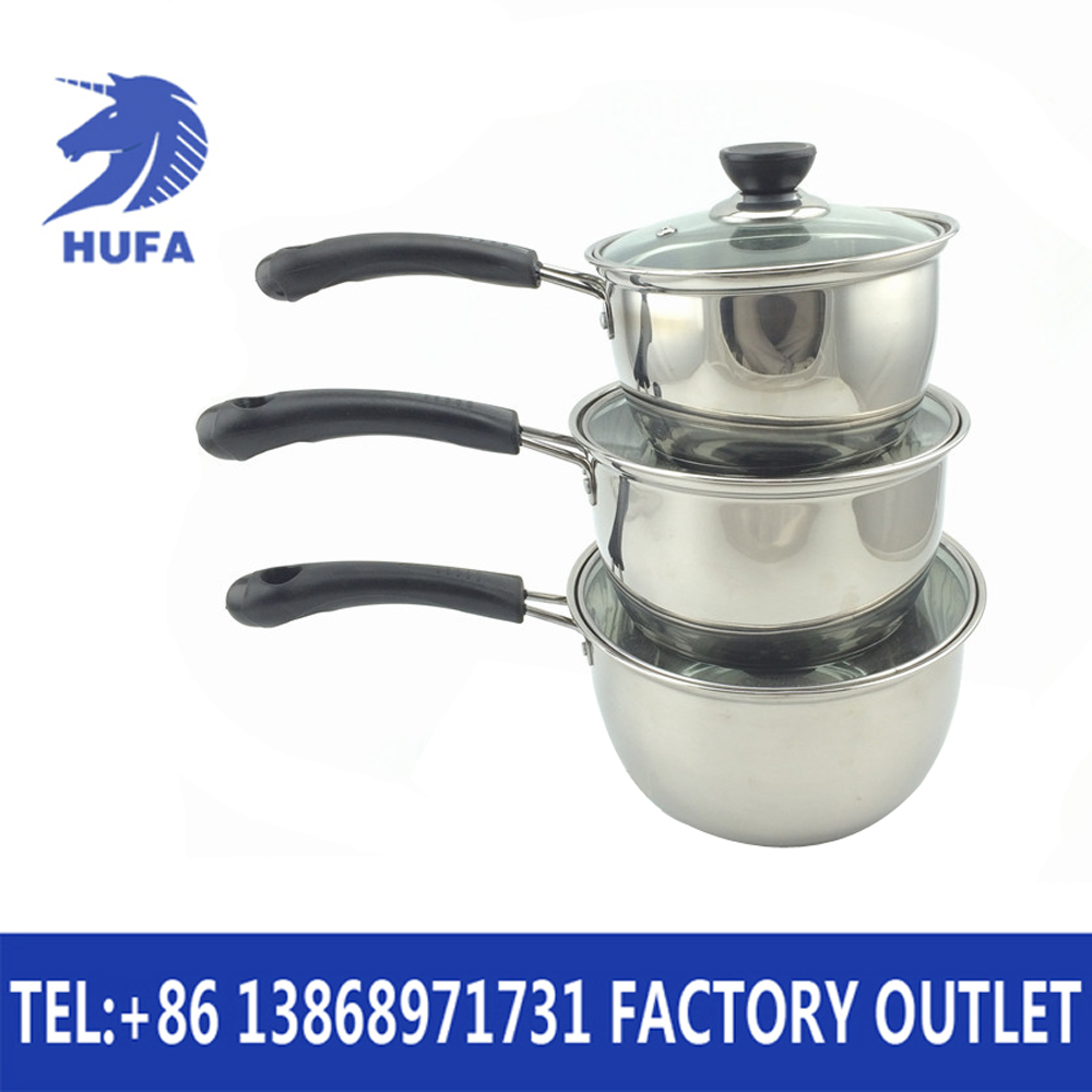 Stainless steel Korean-style single-handle milk pot, thickened double-bottom milk pot, single-handle soup pot, small pot Application Scenario