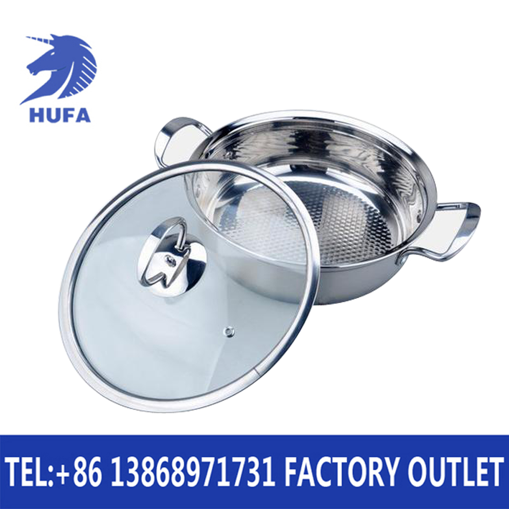 Hot-selling gifts and promotional items: Stainless steel elegant hot pot with hammered bottom stainless steel hot pot