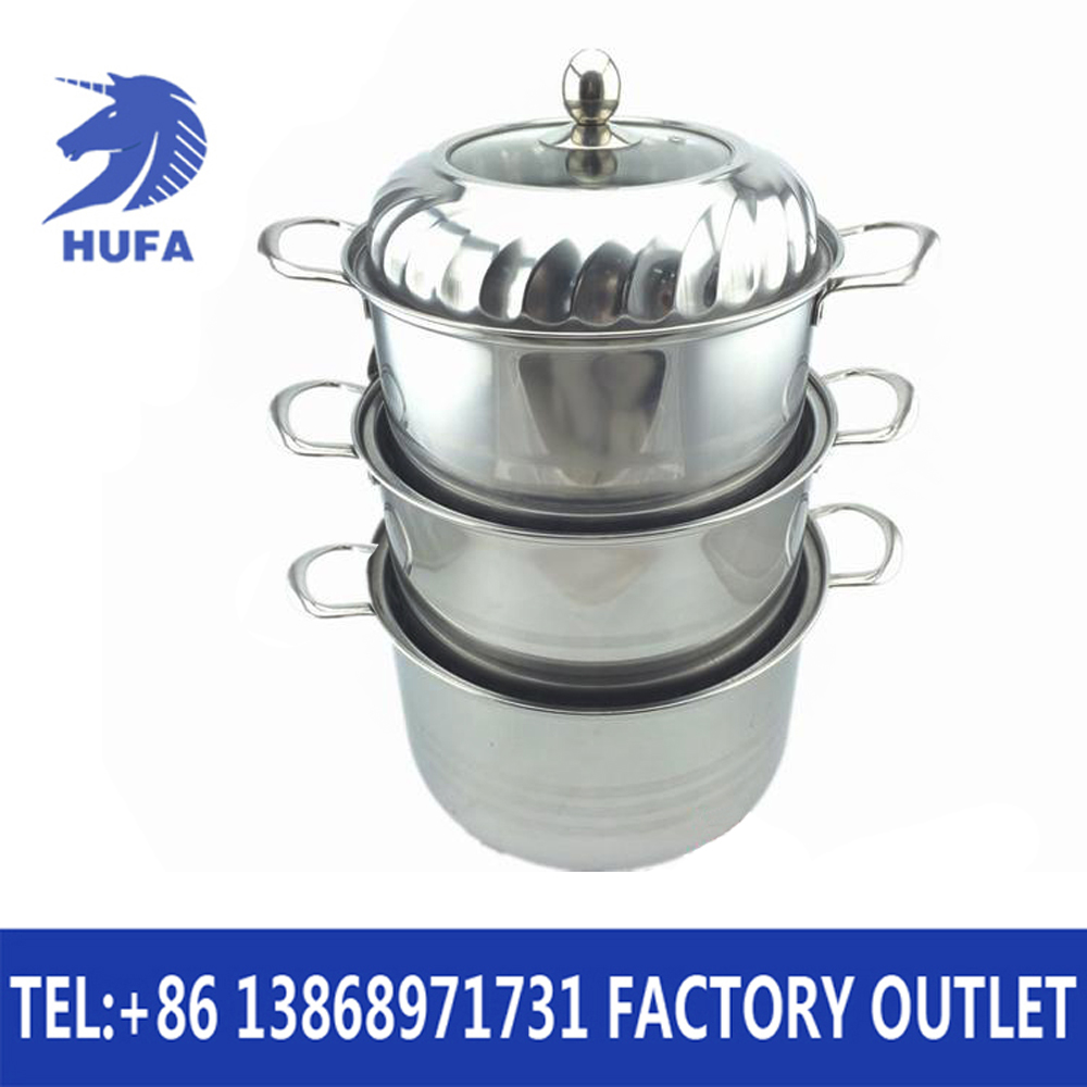 Stainless steel fancy double-bottom high pot Specification image