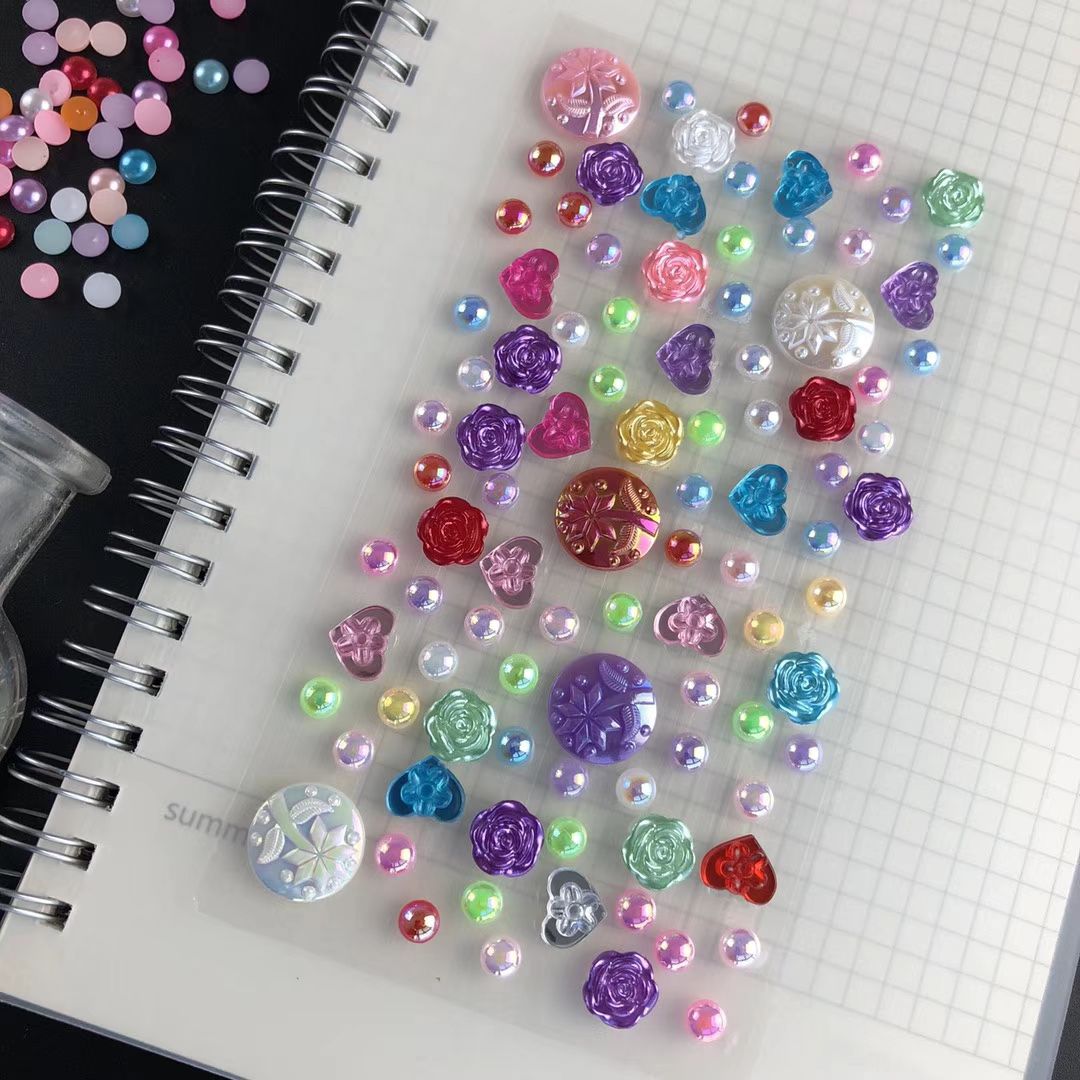 New electroplated acrylic creative stickers, medium-sized heart-shaped plum blossom acrylic stickers for mobile phone stickers Specification image