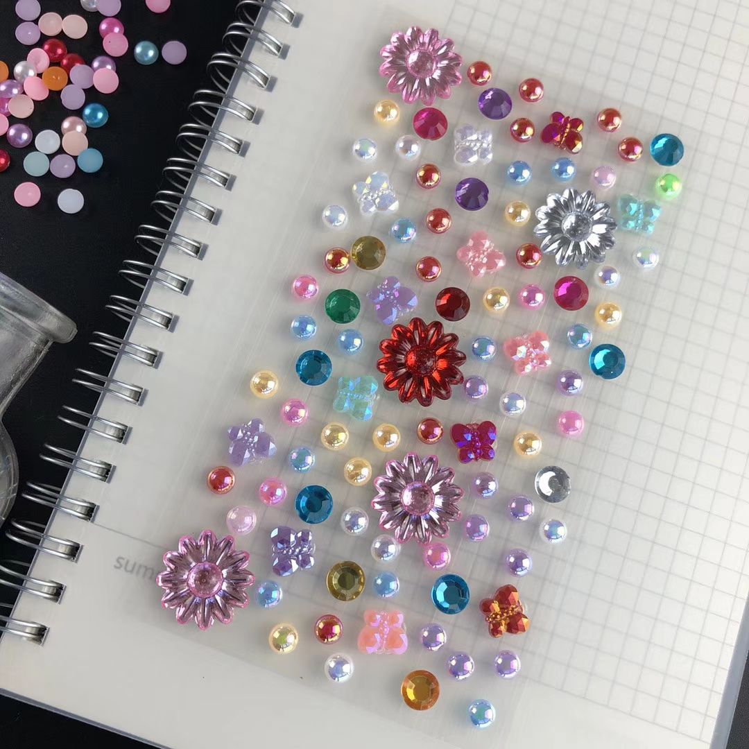 New electroplated acrylic creative stickers, medium-sized heart-shaped plum blossom acrylic stickers for mobile phone stickers details Picture