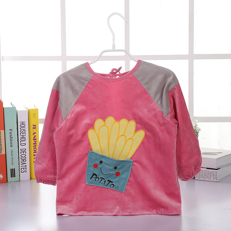 Wholesale of bear waterproof coverings for children, baby feeding clothes, bibs, children's feeding pockets, and drawing aprons Specification image