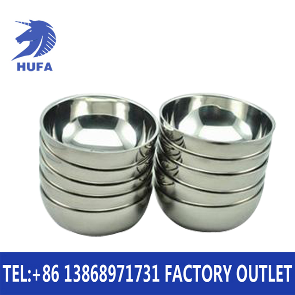 Cafeteria supplies: Stainless steel tableware, double-layer stainless steel heat-insulating bright bowls, welded edge bowls, children's bowls Specification image