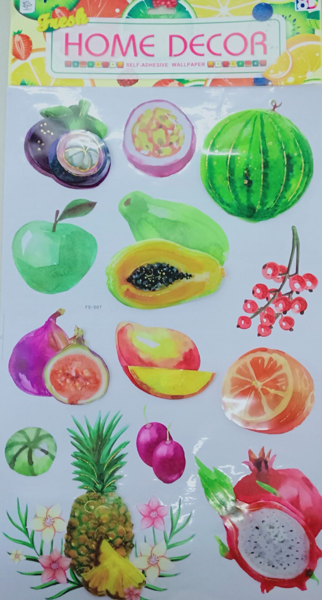 Art gouache fruit design 3D stereoscopic wall stickers layer upon layer interior decoration stickers thumbnail