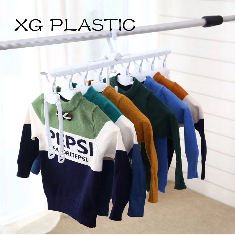 Clothes hanger Plastic drying rack multi-function retractable folding clothes rack magic clothes rack storage artifacts hanging clothes rack