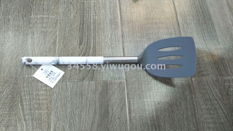 Marble spatulas, silicone kitchenware, silicone soup spoons and strainers details Picture