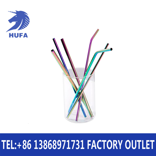 SWENO 12*215MM stainless steel 304 food-grade stainless steel straws, stainless steel straws with straw brushes and velvet bags, straws set, colorful gold-plated straws details Picture