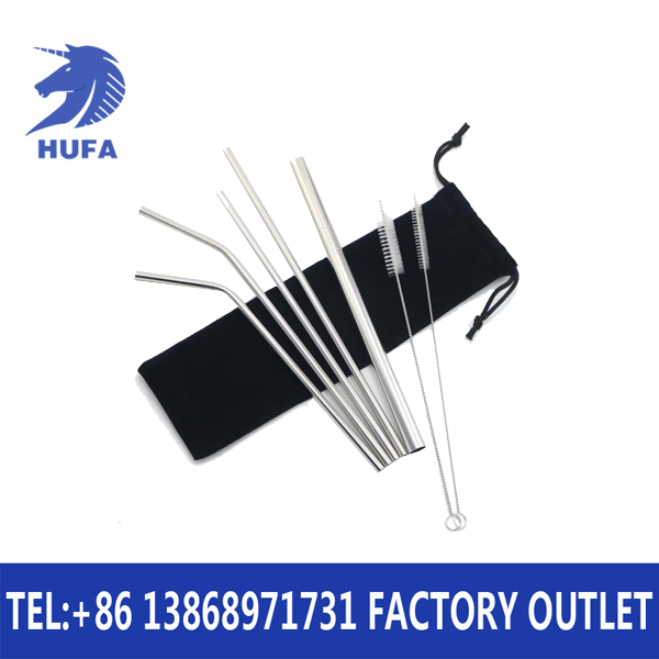 SWENO curved stainless steel straws, colorful curved stainless steel straws, juice straws, portable, easy to clean, reusable stainless steel straws, straight tubes, curved tubes, thick tubes, velvet bags details Picture
