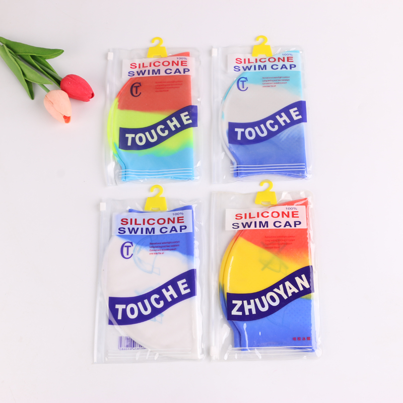 Clear fashion multi-colored soft silicone waterproof swimming cap for both men and women swimming equipment