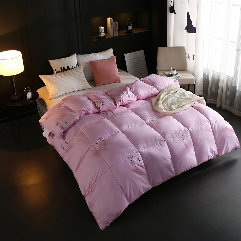 ywxuege's new anti-down fabric down quilt for winter warmth - pink goose, pink feathers + goose details Picture