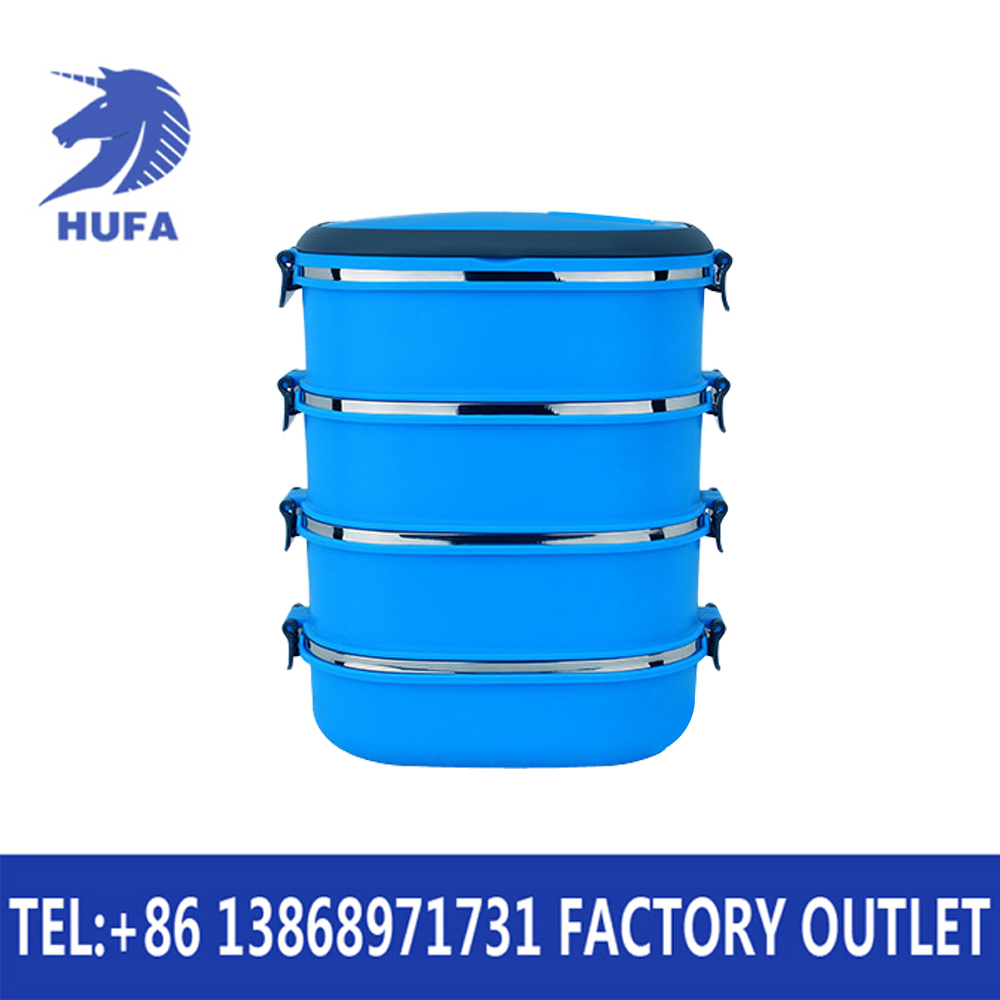 Stainless steel square lunch boxes, lunch boxes, colorful lunch boxes, student and children's lunch boxes details Picture