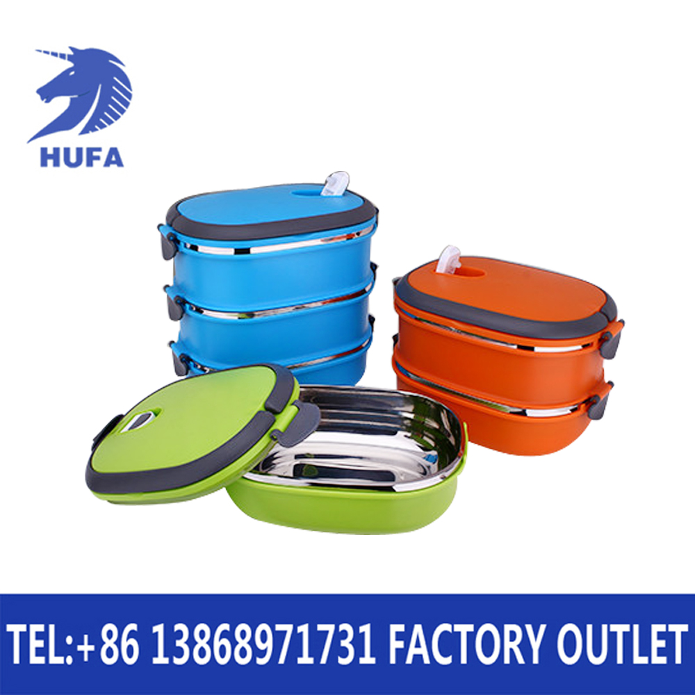 Stainless steel square lunch boxes, lunch boxes, colorful lunch boxes, student and children's lunch boxes