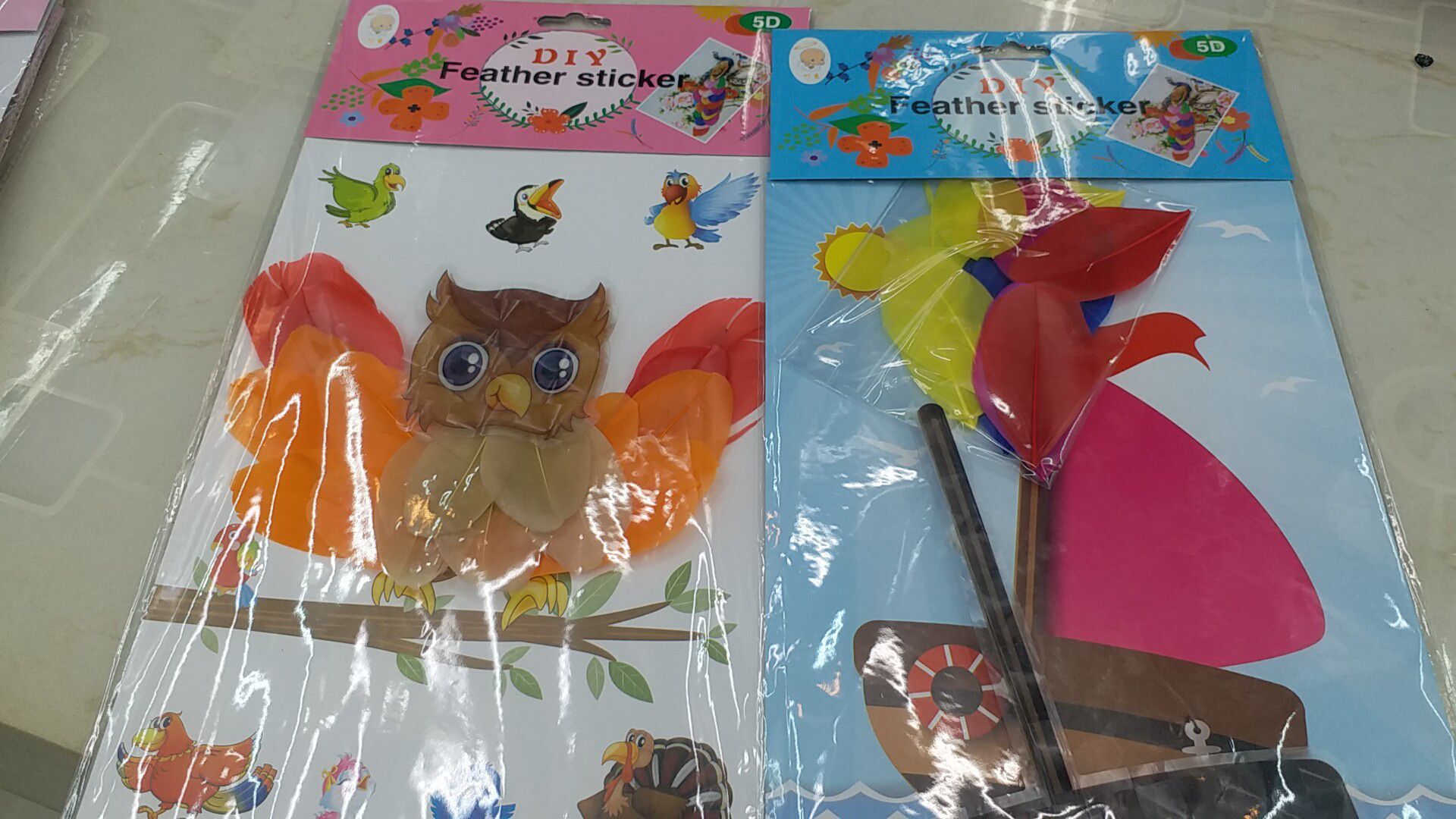 DIY feather decorative sticker cartoon pictures