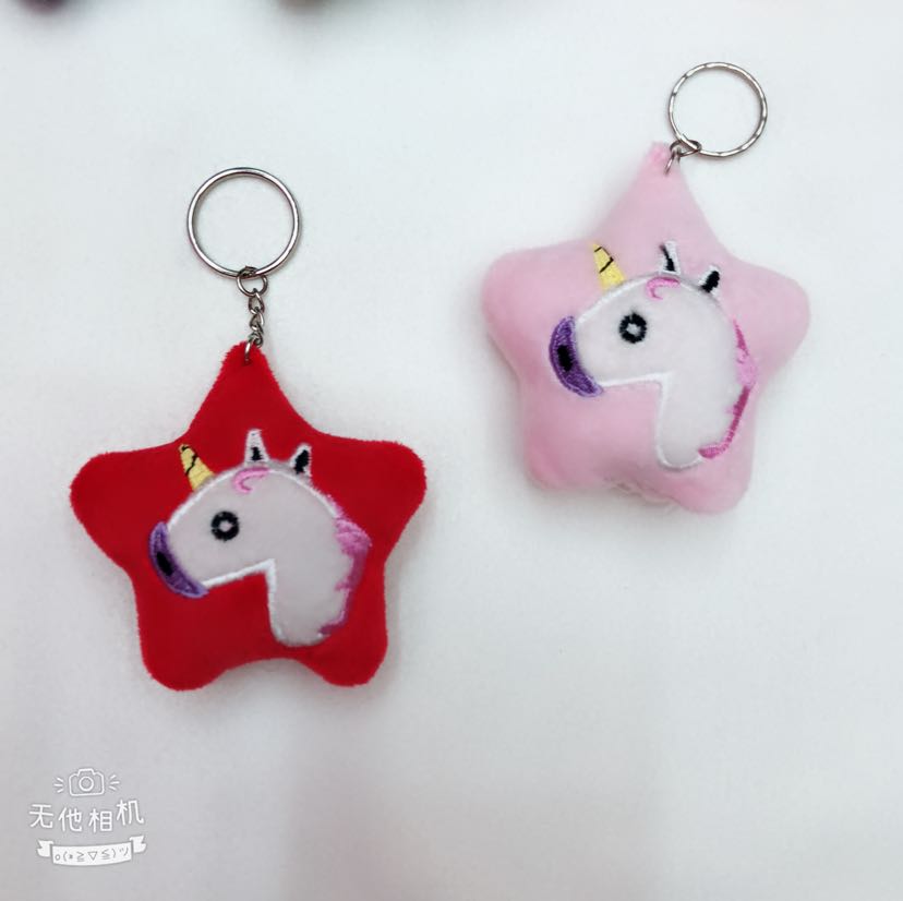 Plush toy plush pendant, five-pointed star embroidered unicorn pendant details Picture