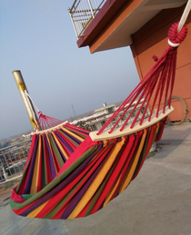 Double 150cm outdoor leisure with stick hammock canvas hammock with thick canvas hammock