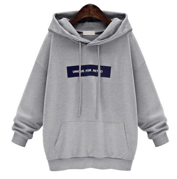 A new large-sized, fleece and thickened hooded sweatshirt for women with loose long-sleeved sleeves Specification image