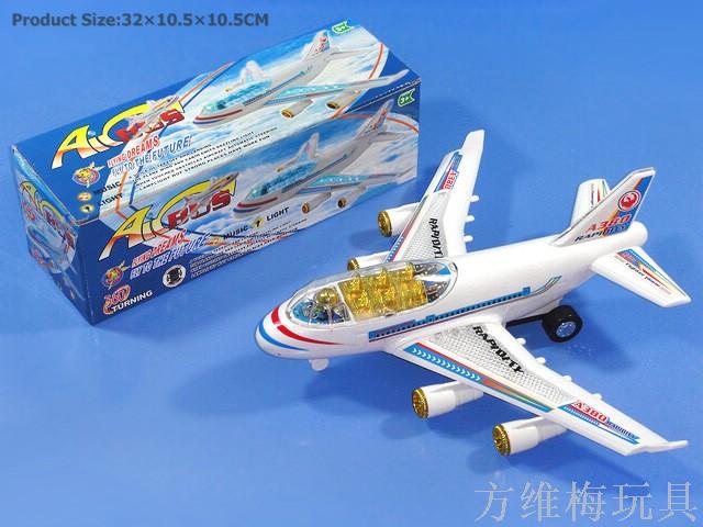 Electric passenger aircraft, universal lifting, lighting and music full figure