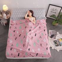 ywxuege Portable Hotel Sleeper Bag Travel Sleeper Bag Solid Color Series - Cactus sheet Quilt set four piece bedding