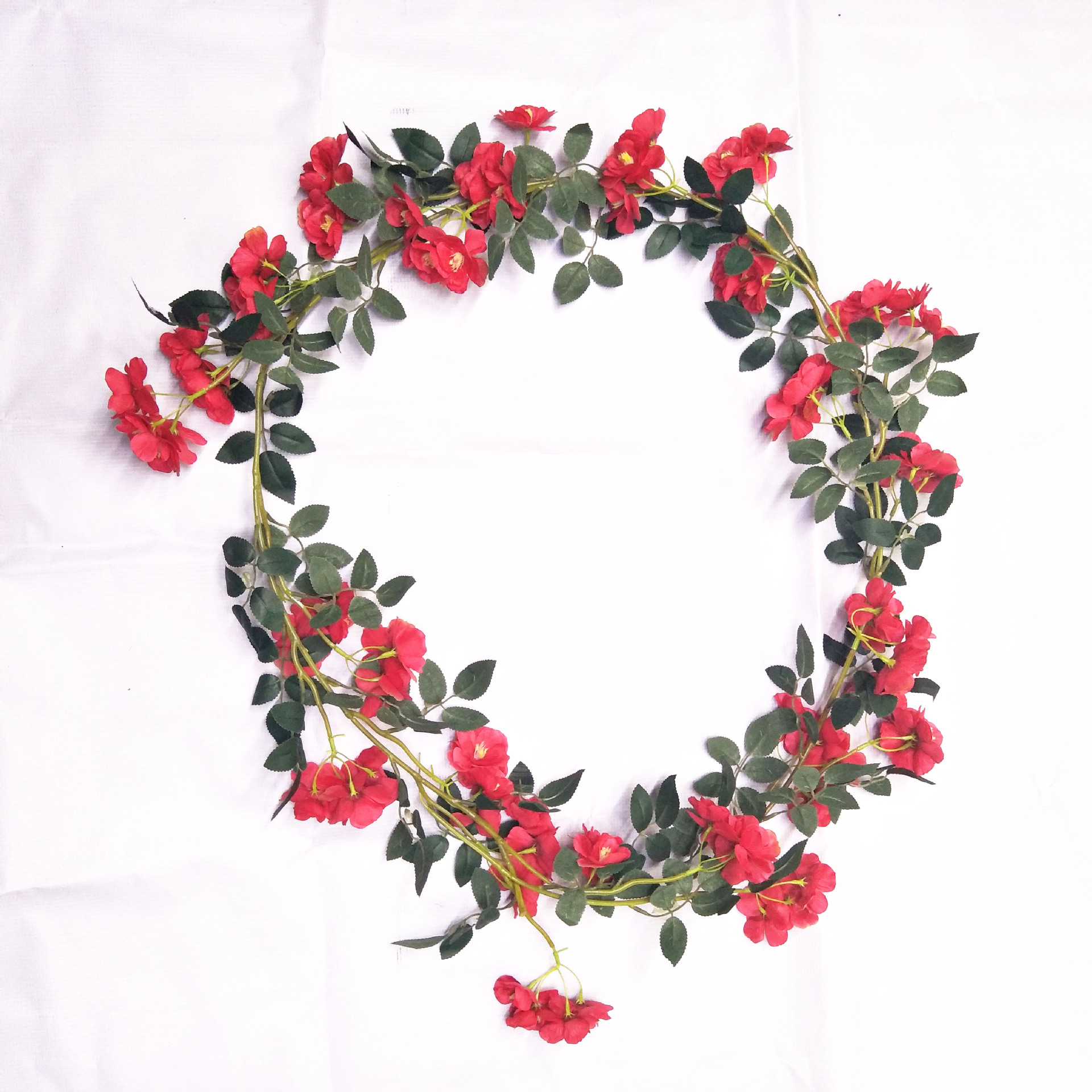 2-meter simulated extended rose flower strip, wedding decoration pipe, decorative flower, simulated vine, simulated flower, crape myrtle vine Specification image