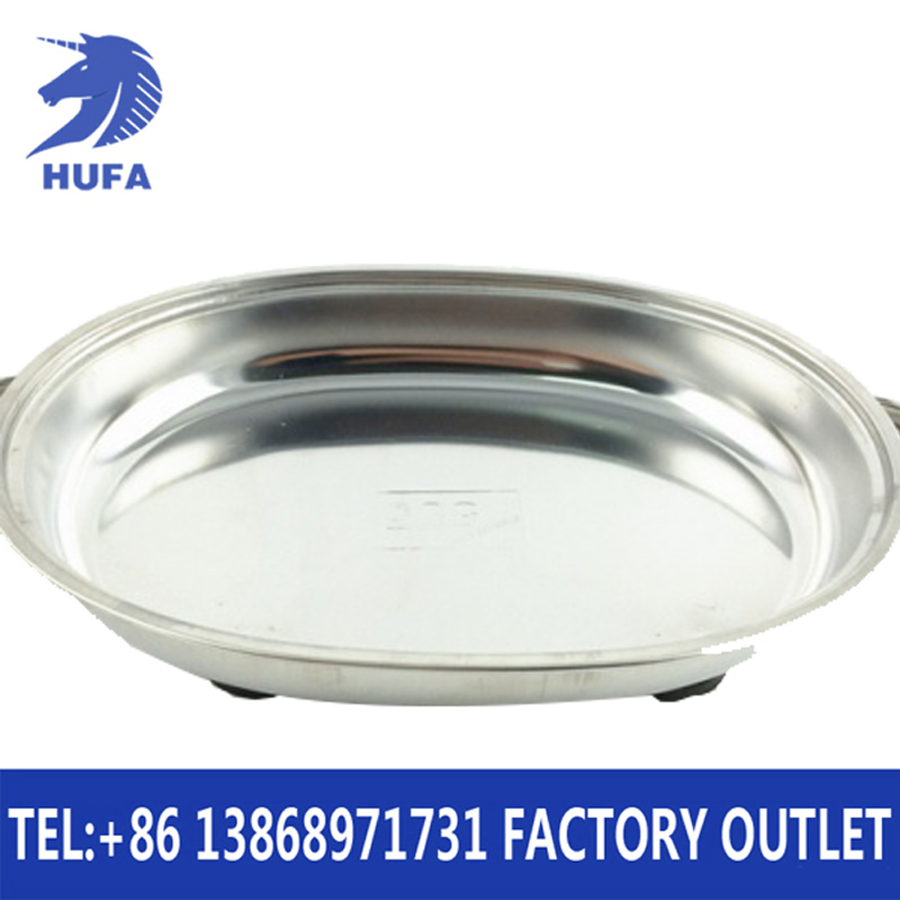 Stainless steel egg-shaped buffet plate, glass lid egg-shaped fast food plate, stove four-cornered plate