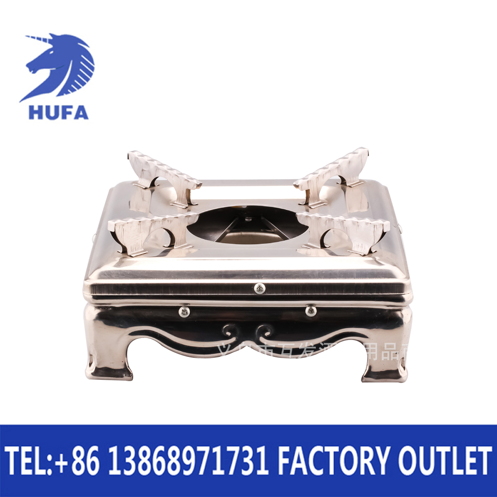 Hotel supplies: Litian Baishun alcohol stove, stainless steel square alcohol stove, self-service fast food stove, alcohol hot pot, alcohol stove, restaurant buffet, portable alcohol hot pot, alcohol stove, dining stove, kitchenware Specification image