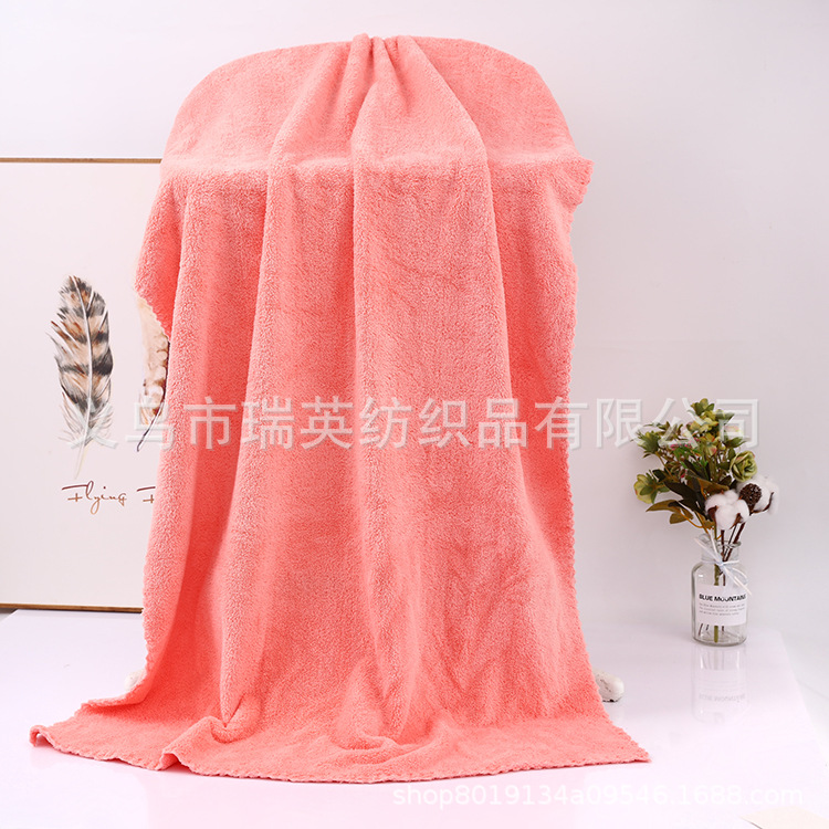 Superfine fiber absorbent quick-drying 60*120 bath towel, household soft coral fleece bath towel, beach towel, daily necessities details Picture