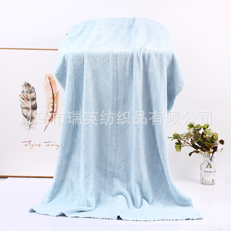Superfine fiber absorbent quick-drying 60*120 bath towel, household soft coral fleece bath towel, beach towel, daily necessities Specification image