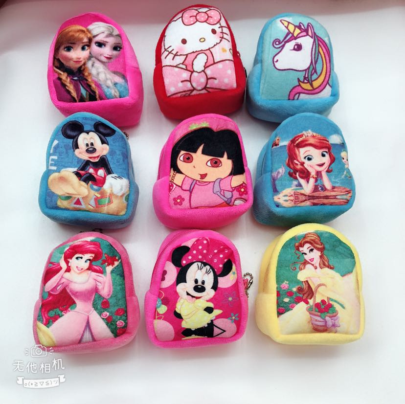 Plush toys, plush wallets, three-dimensional printed cartoon wallets, small schoolbags, printed wallets Specification drawing