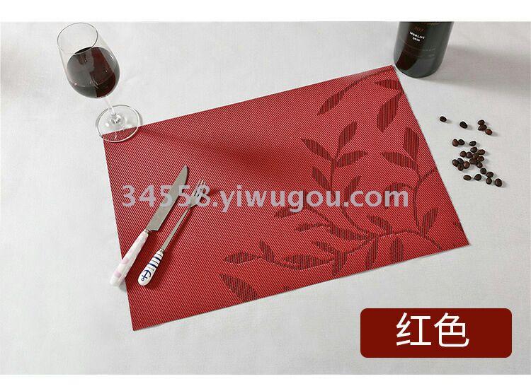 Fashionable Little tree jacquard placemats, Teslin PVC eco-friendly leaf Western placemats, student placemats, waterproof and odorless details Picture