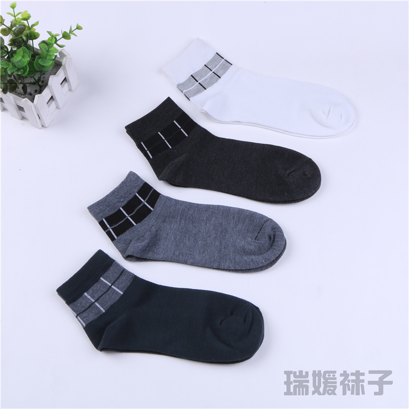Ruiyuan Sock Industry's mid-calf sweat-absorbing cotton socks, embroidered Korean style, are versatile and stylish Specification image