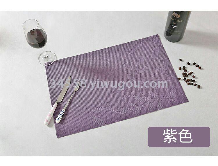 Fashionable Little tree jacquard placemats, Teslin PVC eco-friendly leaf Western placemats, student placemats, waterproof and odorless Specification image